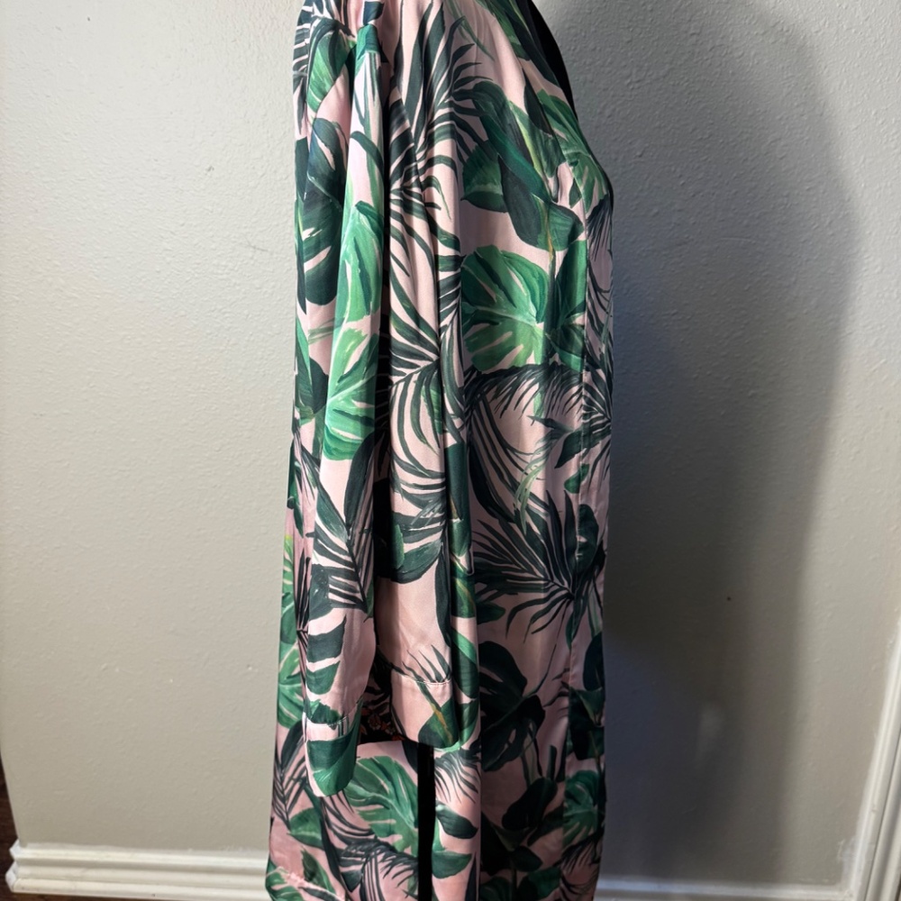 Alice & Olivia Lynn Reversible Short Palm Print Hawaii Kimono Robe Patchwork M/L - Picture 8 of 12